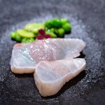 レストラン オオツ - 2025.6 いわき梅田水産一本釣り鱸（すずき）スナップエンドウ そら豆