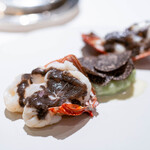 レストラン オオツ - 2025.6 会瀬漁港大内商店常陸乃国いせ海老 豪州産ウィンタートリュフ 枝豆ニョッキ