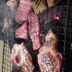 銀華亭 - 極寒の中炭火焼き