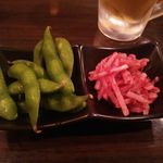 麺ダイニング・福 - 枝豆と牛蒡の漬け物