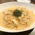 ピッツエリアバール　CACTUS　D'ORO - ・もち豚キムチクリームソース　生パスタ（乾麺に変更）（￥1,700）