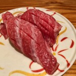 千ふく - 山口下関 215kg天然生本まぐろ かまとろにぎり2貫