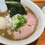 焼きあご煮干しらぁめん はなかぜ - 味玉濃厚らぁめん(¥1,170),ライス(¥170)