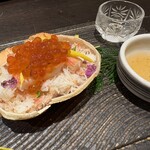 博多 すし吟 - 逸品～蟹甲羅盛り～