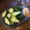 酒飯場ででででん - 味噌の為のキュウリ　今野醸造さんの２種類の味噌を味わうという嗜好です。