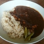 喫茶ミンカ - 玄米とひよこ豆のカレー