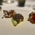 レストラン オオツ - ◆会瀬漁港大内商店常陸乃国いせ海老 豪州産ウィンタ ートリュフ 枝豆ニョッキ