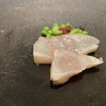 レストラン オオツ - ◆いわき梅田水産一本釣り鱸 (すずき) スナップエンド ウそら豆