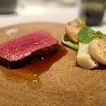 レストラン オオツ - ◆米沢牛ランプ 蕪 葉玉葱