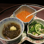 青華こばやし - 26年9月　沖縄もずく、筋子、松茸お浸し