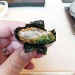 鮨 なんば - マグロフライ巻き～本山葵の葉酢漬け②