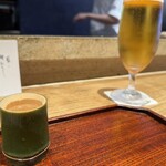 京都和久傳 - 食前酒とビール