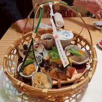 喜心 - メイン　左下のフライと真ん中のとうもろこしの豆腐？めちゃ好みでした
