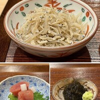 櫻木 - 追加：前菜三種　海苔佃煮、ちりめん山椒、明太子