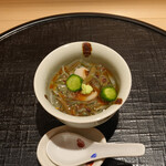 新ばし 星野 - 三田じゅんさい、あわび