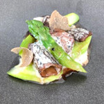 L'ORANGERIE - グリーンアスパラガス、モリーユ茸