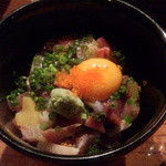 都民酒場魚金 - 2014.09_海鮮釜飯の具