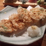 都民酒場魚金 - 2014.09_サクラエビとイカのかき揚げ