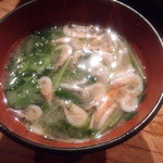 都民酒場魚金 - 2014.09_味噌汁（釜飯をカウンターで頼むとサービス）