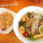 ラーメン あんず - 冷やししおラーメン夏ver ＋ 半かにチャーハン