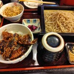稲廼家 - 天丼ｾｯﾄ(おｿﾊﾞ美味しい)