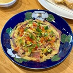 酒とアテと焼魚 カネモリ - カルパッチョ。刻んだ塩昆布がいいアクセント