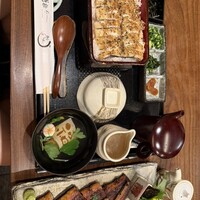 うなぎ家 しば福や - 大福うなぎ半々膳(長焼き＋スタミナタレ白焼重)