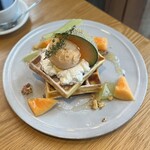 en cafe - ・seasonal waffle 〜メロンと香るエルダーフラワー〜