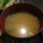 花雷 - 若鶏の唐揚げ定食≪十穀米or玄米≫（味噌汁、2014年8月）