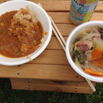 山地酪農牛乳 - カレー＆豚汁！