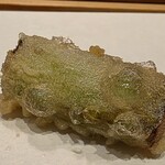 天婦羅 みやしろ - アスパラ根本