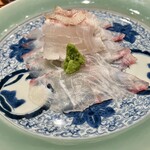 日本料理 別府 廣門 - お造り　石鯛薄切り