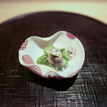 新ばし 星野 - いわたけ、ほうれん草胡麻和え