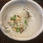 鎌倉 北じま - ハタ、新玉ねぎ　炊き込みご飯