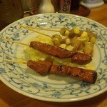 焼鳥桃源 - レバー、チーズしその豚巻き