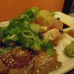 揚鶏屋　伊予 - 鶏刺身とレバーのたたき