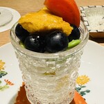 蓬左茶寮 - 雲丹と蟹のサラダ