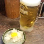 鳥やす - 生ビール＋お通し