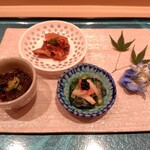 札幌 鮨 よこ田 - 前菜3種盛り合わせ