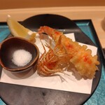 札幌 鮨 よこ田 - 車海老の天麩羅(追加)