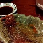 谷町 わらかし - 餃子のたれは、お酢&醪味噌