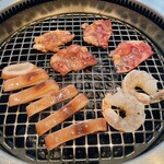 焼肉なべしま - 写真撮り忘れて最後に焼いたお肉と海鮮I˙꒳​˙)