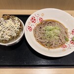 いろり庵きらく - お好み焼き風！ミニかき揚げ丼セット