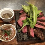 Ciao centro - 溶岩焼　牛ハラミステーキ（ＵＳプレミアムビーフ）〜自家製りんごのシャリアピンソース〜２５０ｇ：２８３０円