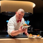 照寿司 - ヤイト鰹(千崎)カラスミがけ