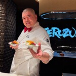 照寿司 - ヤイト鰹(千崎)カラスミがけ