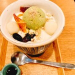 玄米カフェ実身美 - 黒豆豆乳プリンパフェ