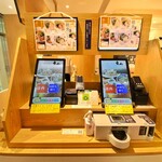 だし茶漬け+肉うどん えん - 券売機(現金、Suica用。クレジットカードやコード決済など他の支払い方法は有人カウンターで可)