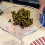 寿司福島 - 甘海老 キャビア乗せ