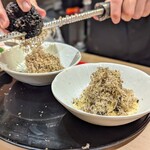 寿司福島 - アワビとトリュフの肝ソース